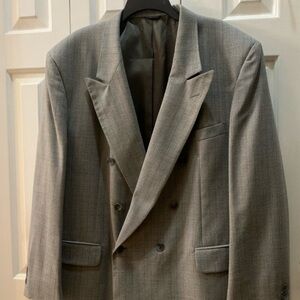 New! “Biella” International Collection Double Breasted Gray Suit Jacket. X-Large